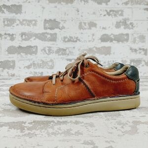 Clarks Brown & Black Leather Lace Up Sneaker Shoes D888